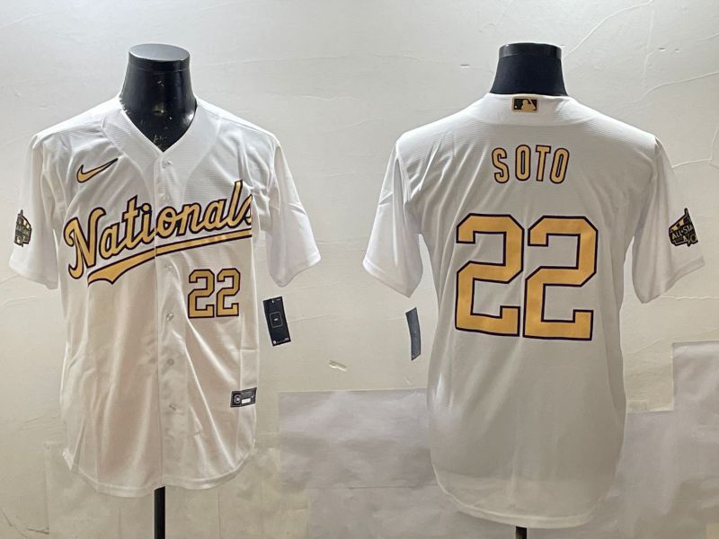 Men Washington Nationals 22 Soto White All Star Game 2025 Nike MLB Jersey style 4